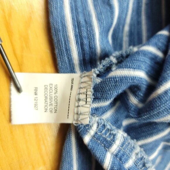 Johnnie-O Hangin Out Men's Medium Striped Polo Shirt Long Sleeve Blue Casual - Picture 8 of 15